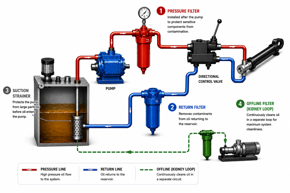 Suction Filter vs Return Filter in Hydraulics: Key Differences Explained